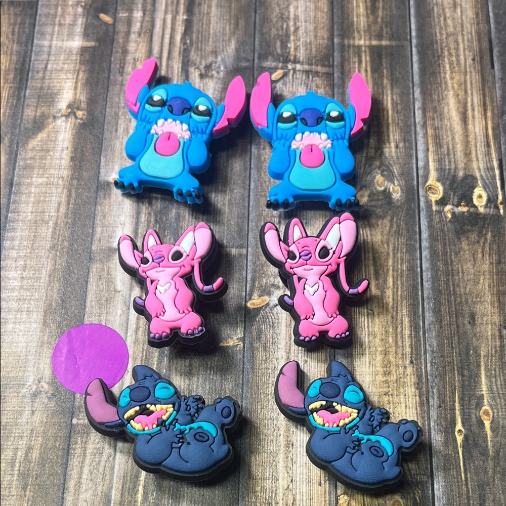 5for$10 Lilo And Stitch With Angel for Croc Shoes 6Pcs Croc Charms Accessories